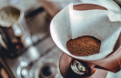 Coffee in a paper filter
