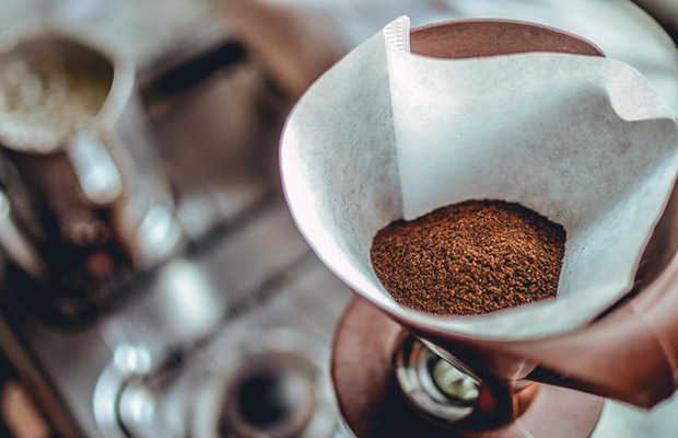 Coffee in a paper filter